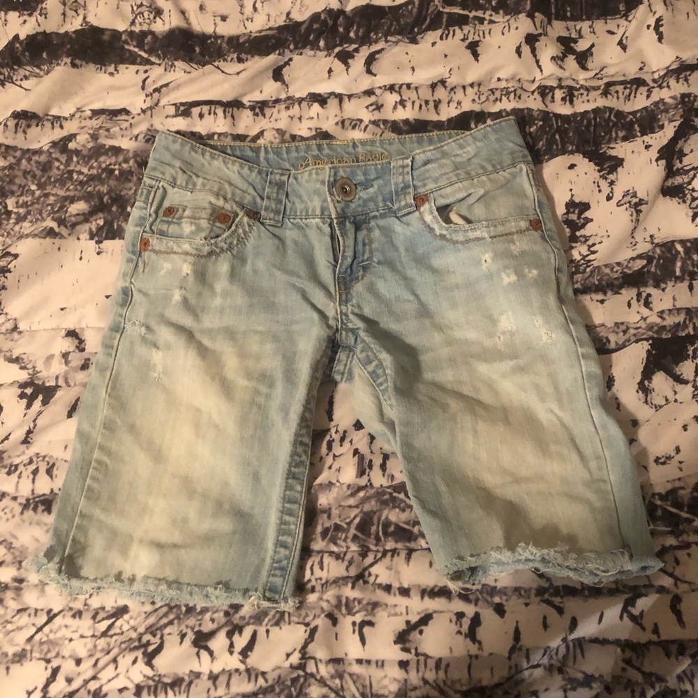 Light blue jean shorts